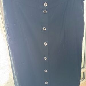 Black Button-Down Skirt